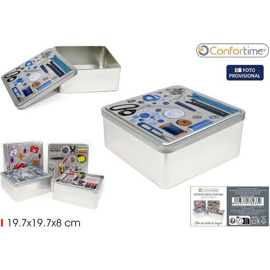 PRJ ESTUCHE METAL COSTURA 19.7X19.7X8CM CONF image 2