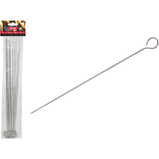 SET-12 PINCHOS METAL BARBACOA 25CM ALGON BBQ image 2