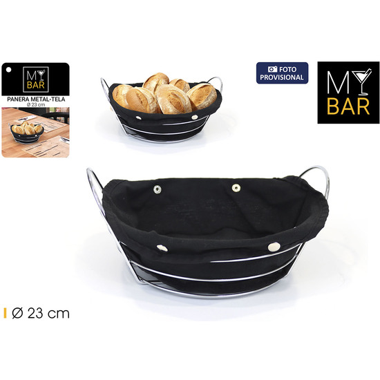 PANERA METAL TELA NEGRA RED. 23CM MY BAR image 1
