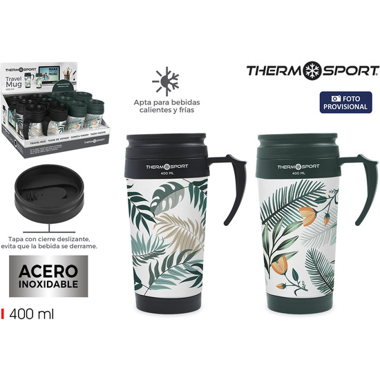 # -48- TRAVEL MUG DECORADA 400ML 2-SURT. THERMOSP image 4