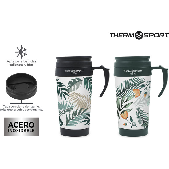 # -48- TRAVEL MUG DECORADA 400ML 2-SURT. THERMOSP image 8