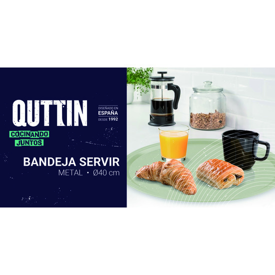 BANDEJA METAL SERVIR RED.40CM 3SURT QUTTIN image 0