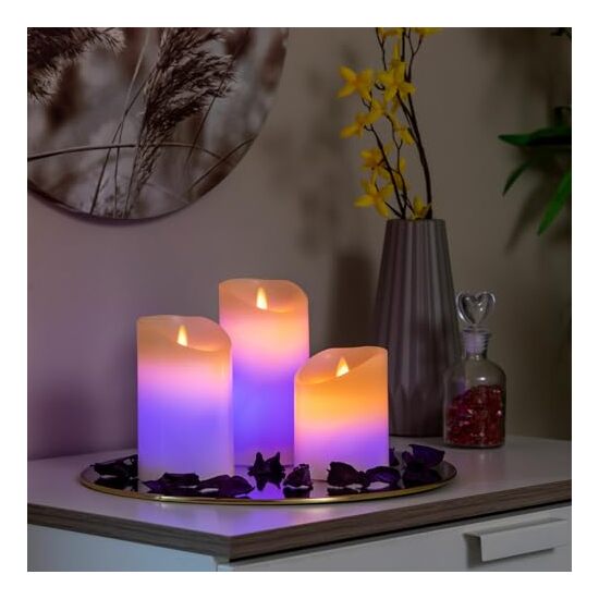 VELAS LED MULTICOLOR EFECTO LLAMA CON MANDO LENDL image 1