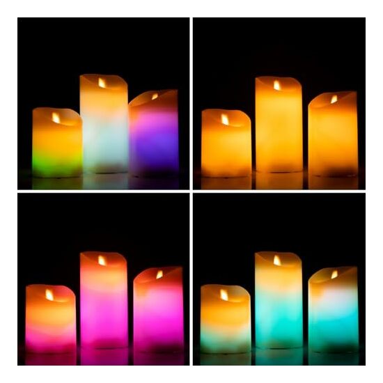 VELAS LED MULTICOLOR EFECTO LLAMA CON MANDO LENDL image 4
