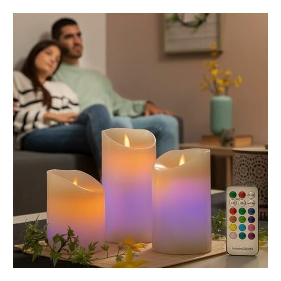 VELAS LED MULTICOLOR EFECTO LLAMA CON MANDO LENDL image 6