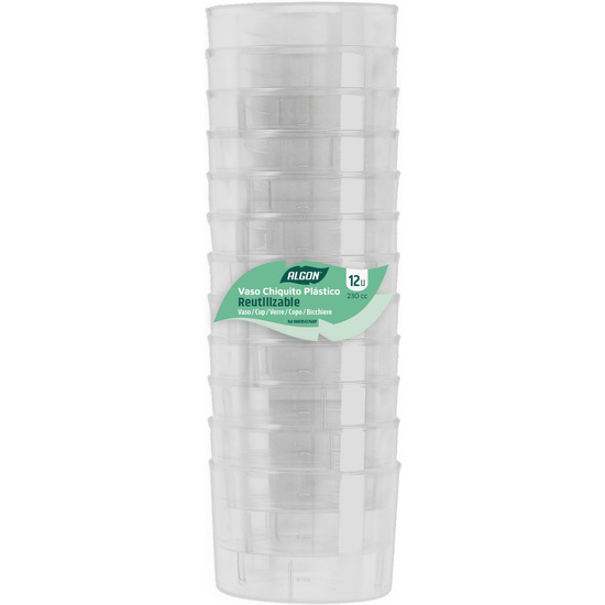 SET-12VASO PLAST. CHIQUITO 230CC PS ALGON image 5