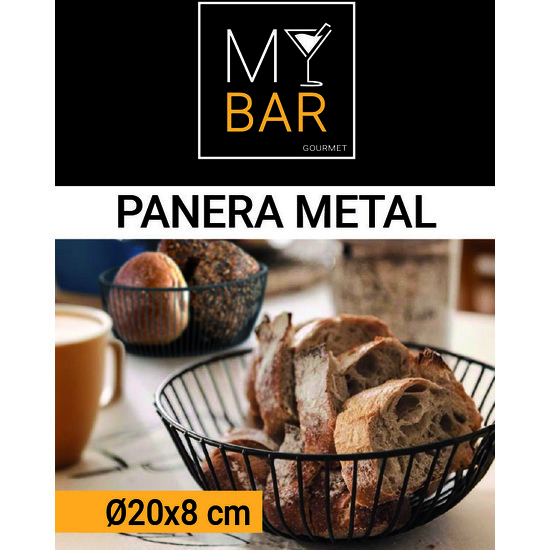 PANERA REDONDA METAL 20X8CM MY BAR image 0