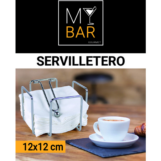 SERVILLETERO CROMADO 12X12CM COCTEL MY BAR image 1