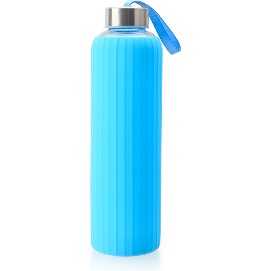 BOTELLA AGUA VIDRIO/SILICONA 600ML BEWINNER image 0