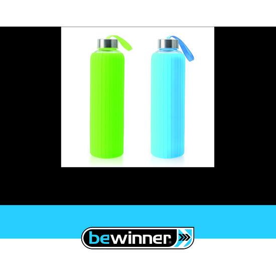 BOTELLA AGUA VIDRIO/SILICONA 600ML BEWINNER image 8