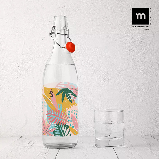 PRJ BOTELLA VIDRIO DECORADA DESIGNS 1L LA ME image 1