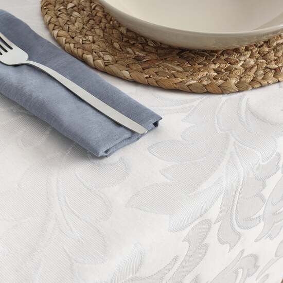 MANTEL ANTIMANCHAS JACQUARD MODELO ACACIA 3233 BLANCO 100X160 CM image 1