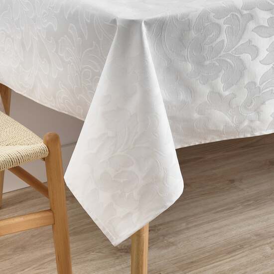 MANTEL ANTIMANCHAS JACQUARD MODELO ACACIA 3233 BLANCO 100X160 CM image 2
