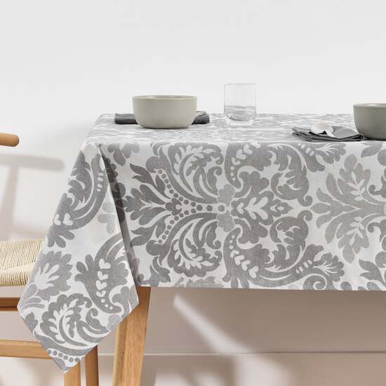 MANTEL ANTIMANCHAS JACQUARD MODELO ALAMO 4033 GRIS PERLA 100X140 CM image 0