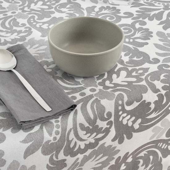 MANTEL ANTIMANCHAS JACQUARD MODELO ALAMO 4033 GRIS PERLA 100X140 CM image 2