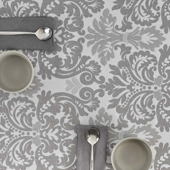 MANTEL ANTIMANCHAS JACQUARD MODELO ALAMO 4033 GRIS PERLA 100X140 CM image 3