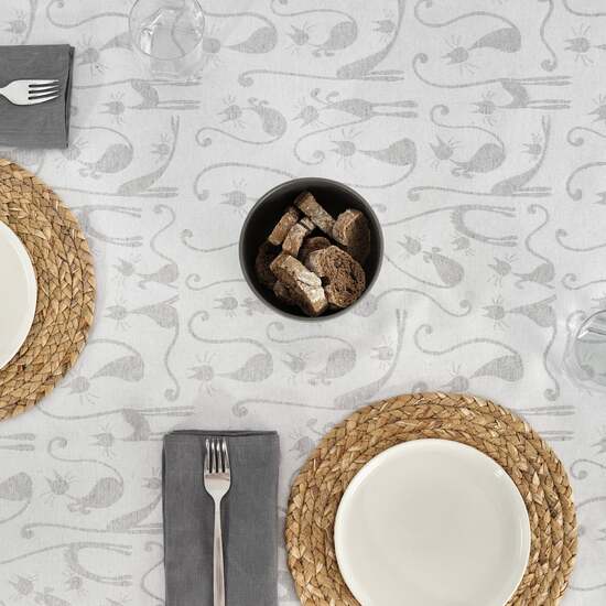MANTEL ANTIMANCHAS JACQUARD MODELO ACACIA 2342 GRIS ALMA 200X160 CM image 3