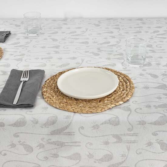 MANTEL ANTIMANCHAS JACQUARD MODELO ACACIA 2342 GRIS ALMA 200X160 CM image 6