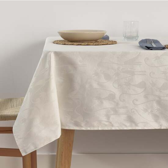 MANTEL ANTIMANCHAS JACQUARD MODELO ACACIA 2342 CRUDO 200X160 CM image 0