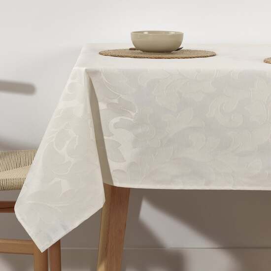 MANTEL ANTIMANCHAS JACQUARD MODELO ACACIA 3233 CRUDO 100X160 CM image 0