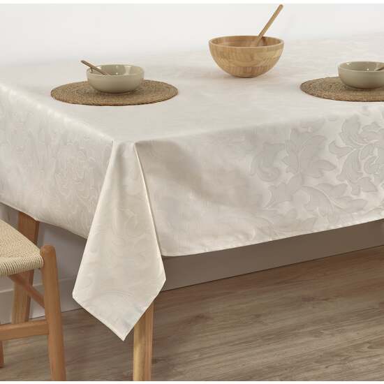 MANTEL ANTIMANCHAS JACQUARD MODELO ACACIA 3233 CRUDO 100X160 CM image 2