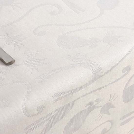 MANTEL ANTIMANCHAS JACQUARD MODELO ACACIA 2342 BLANCO  250X160 CM image 4