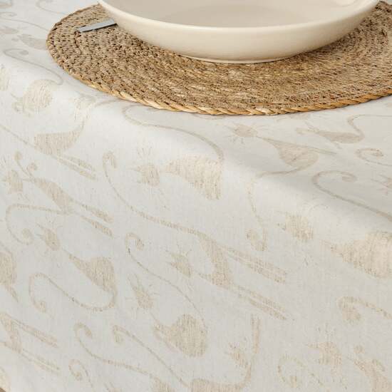 MANTEL ANTIMANCHAS JACQUARD MODELO ACACIA 2342 LINO 250X160 CM image 1