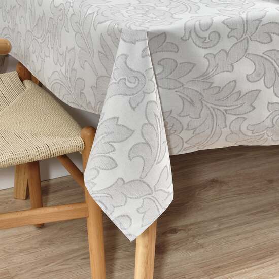 MANTEL ANTIMANCHAS JACQUARD MODELO ACACIA 3233 GRIS ALMA 250X160 CM image 1