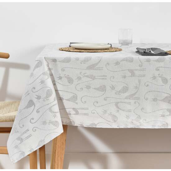 MANTEL ANTIMANCHAS JACQUARD MODELO ACACIA 2342 GRIS ALMA 100X160 CM image 0