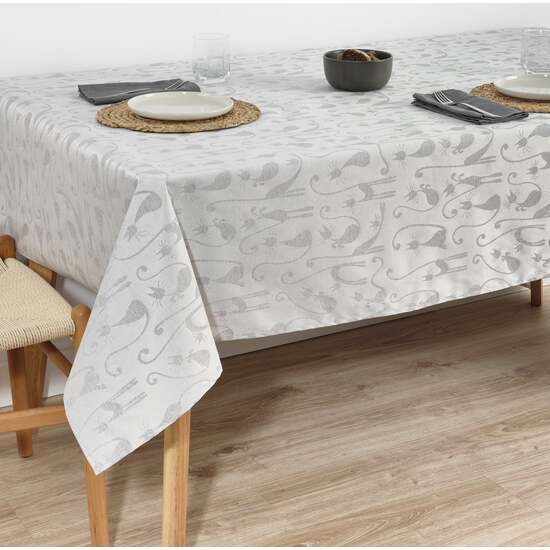 MANTEL ANTIMANCHAS JACQUARD MODELO ACACIA 2342 GRIS ALMA 100X160 CM image 1