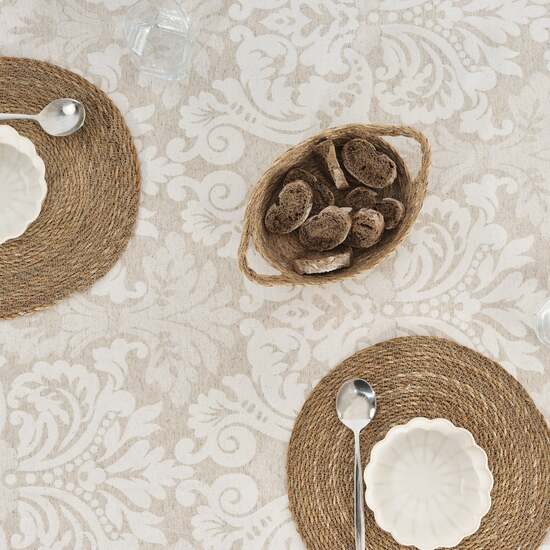 MANTEL ANTIMANCHAS JACQUARD MODELO ALAMO 4033 LINO 300X140 CM image 4