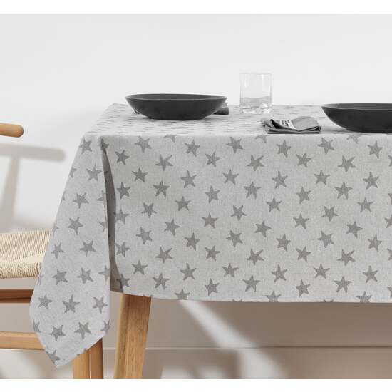MANTEL ANTIMANCHAS JACQUARD MODELO ALAMO 3778 GRIS PERLA 300X160 CM image 0