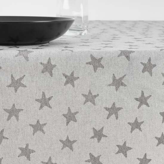 MANTEL ANTIMANCHAS JACQUARD MODELO ALAMO 3778 GRIS PERLA 300X160 CM image 1