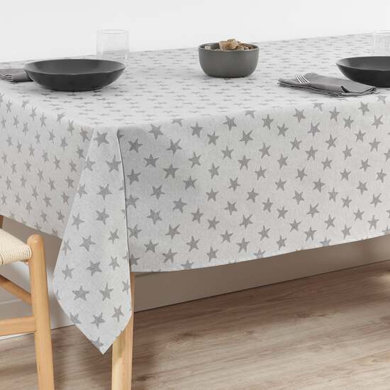 MANTEL ANTIMANCHAS JACQUARD MODELO ALAMO 3778 GRIS PERLA 300X160 CM image 6