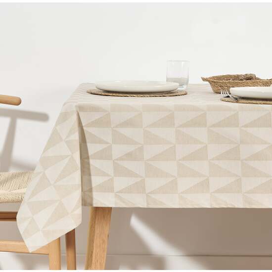 MANTEL ANTIMANCHAS JACQUARD MODELO ALAMO 3780 BEIG 250X160 CM image 0