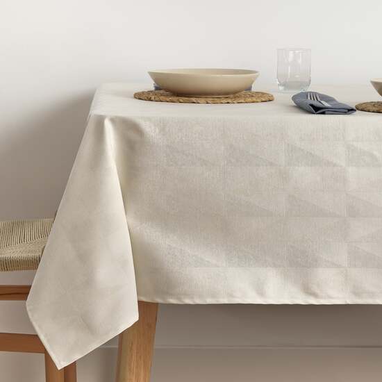 MANTEL ANTIMANCHAS JACQUARD MODELO ALAMO 3780 CRUDO 160X160 CM image 0