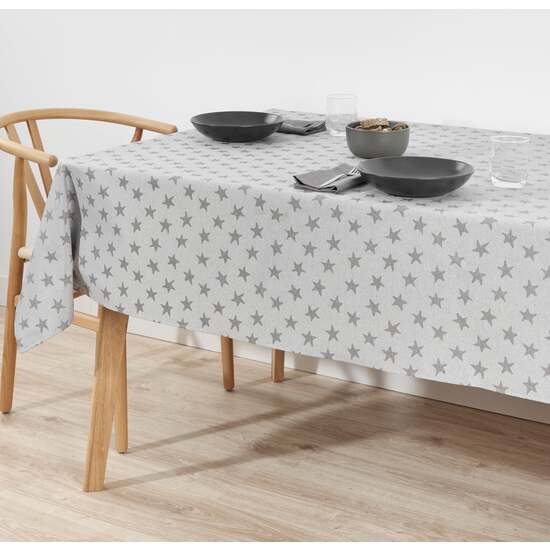 MANTEL ANTIMANCHAS JACQUARD MODELO ALAMO 3778 GRIS PERLA 250X160 CM image 2