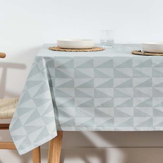 MANTEL ANTIMANCHAS JACQUARD MODELO ALAMO 3780 AGUA 160X160 CM image 0