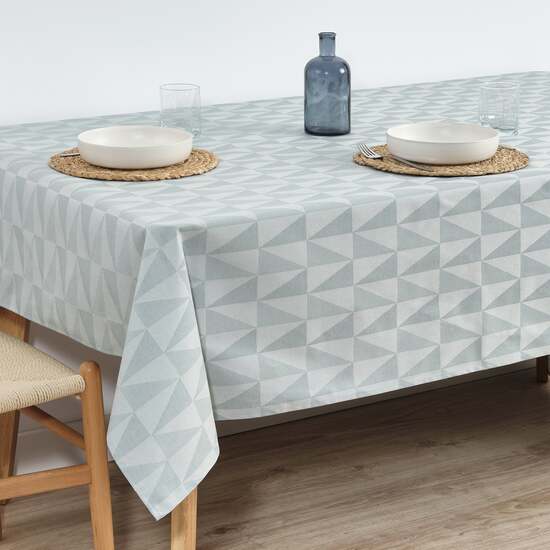 MANTEL ANTIMANCHAS JACQUARD MODELO ALAMO 3780 AGUA 250X160 CM image 1