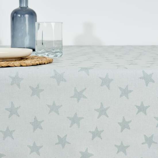 MANTEL ANTIMANCHAS JACQUARD MODELO ALAMO 3778 AGUA 100X160 CM image 1