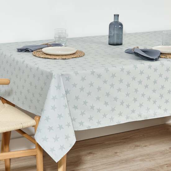 MANTEL ANTIMANCHAS JACQUARD MODELO ALAMO 3778 AGUA 160X160 CM image 6