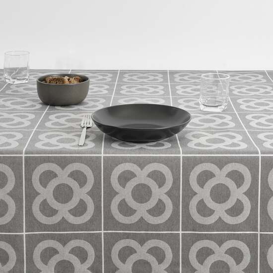 MANTEL ANTIMANCHAS JACQUARD MODELO ROURE 3760B GRIS MEDIO 100X160 CM image 2