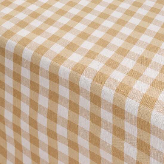 MANTEL VICHY CUADROS BEIG TACTO TELA 300X140 CM image 3