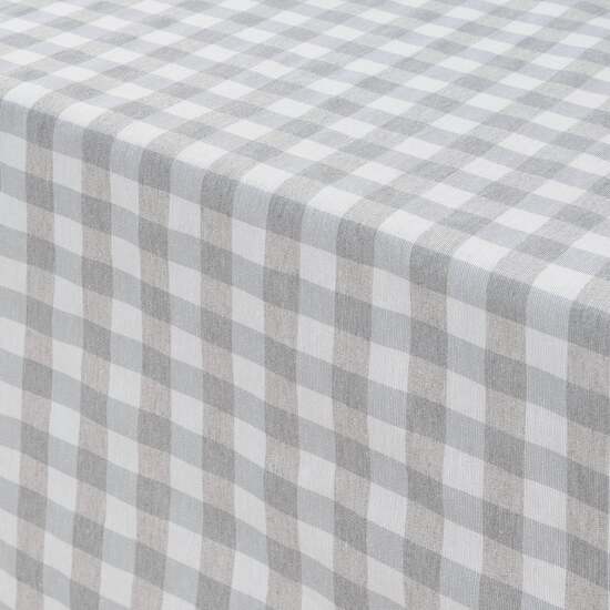 MANTEL VICHY CUADROS GRIS CLARO TACTO TELA 300X140 CM image 3