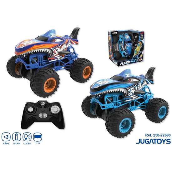 COCHE RADIO CONTROL TIBURÓN FLASH, ESCALA 1:16, CARCASA PLÁSTICO, BATERIA LITIO Y LUCES  - MODELOS SURTIDOS image 1