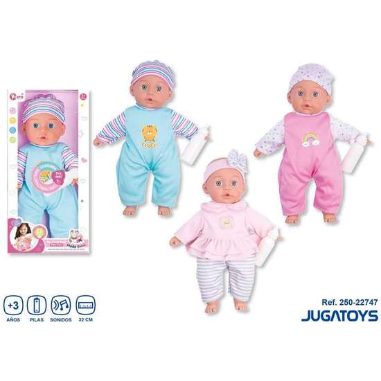 MUÑECO BEBE 32 CM CON 12 SONIDOS Y ACCESORIOS - MODELOS SURTIDOS image 0