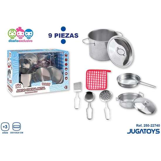 MENAJE COCINA DE METAL 9 PIEZAS 30X10X20 CM image 1