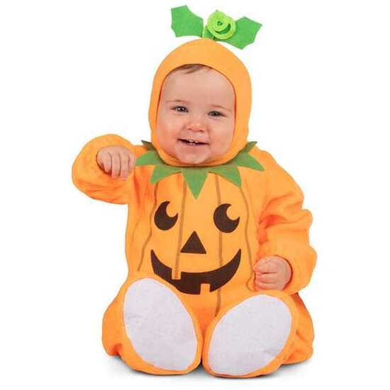 DISFRAZ PEQUEÑA CALABAZA GORRO, MONO CON BARRIGUITA RELLENA Y PATUCOS TALLA 7-12 M image 0
