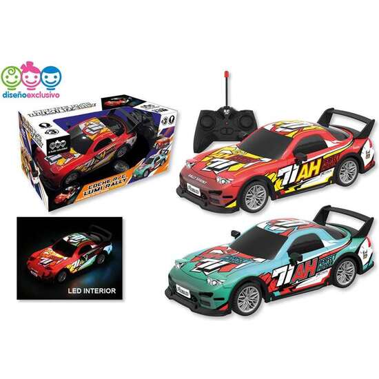 COCHE RADIO CONTROL LUMI RALLY ESCALA 1:18 CON LUCES LED, 26X11X7CM - MODELOS SURTIDOS image 1