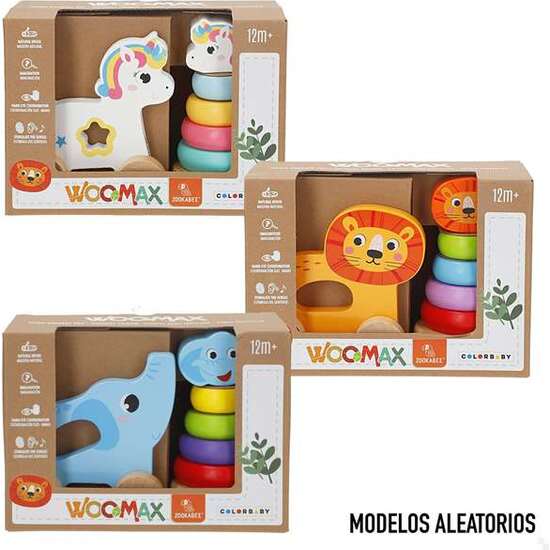 ARRASTRE MADERA ANIMALES CON TORRE APILABLES. 21.5X95X15 CM - MODELOS SURTIDOS image 0